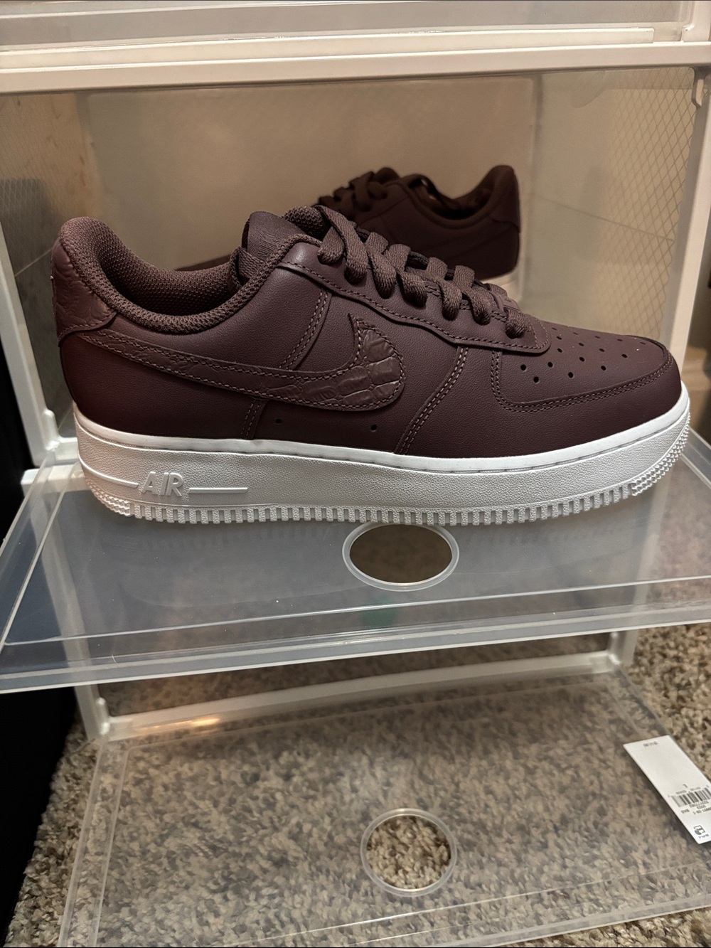 Nike Men’s Air Force 1 Low — Dark Brown with White Sole